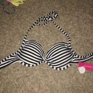 Stripped push-up swim top
